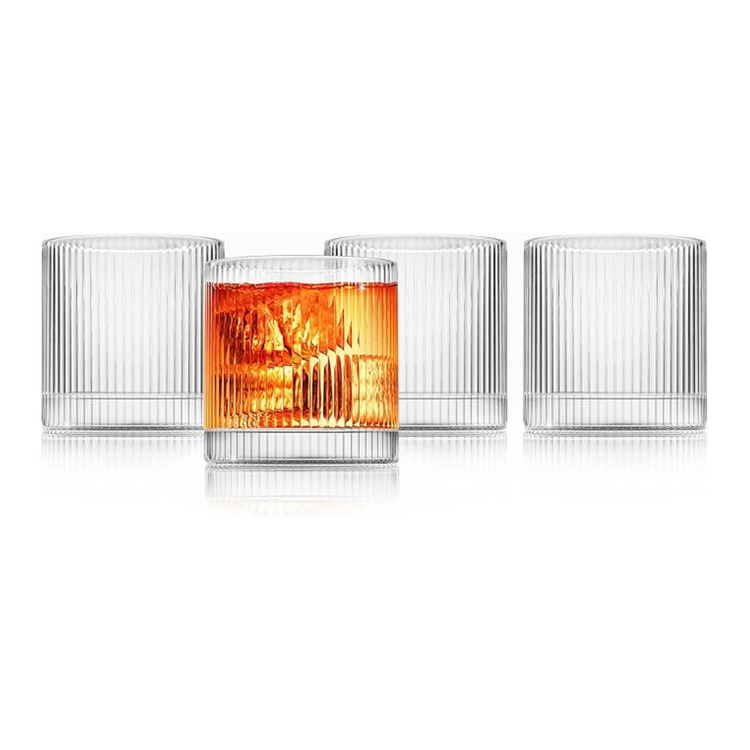 Ribbed Clear Glass Old-Fashioned Tumbler