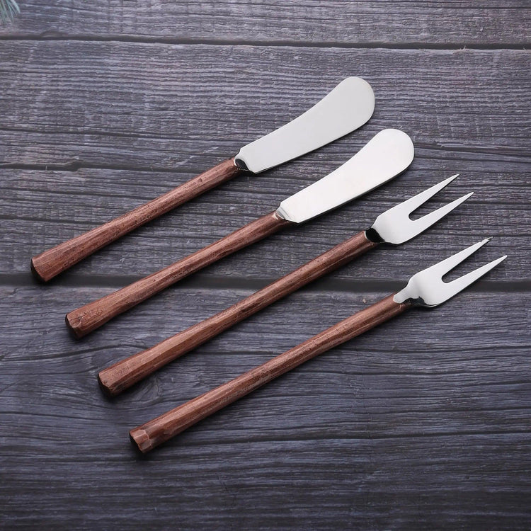 Wood-Grain Handle Cheese Tool Set