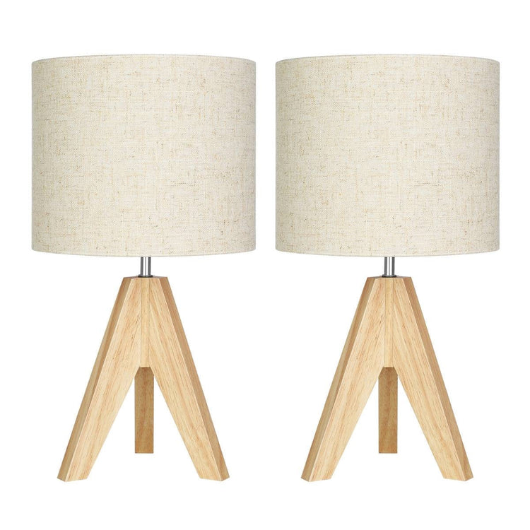 Tripod Wood Table Lamp Set
