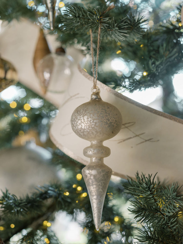 Glass Finial Ornament Set of Four