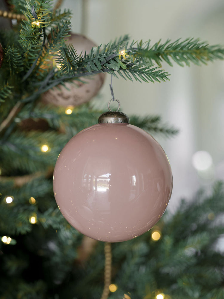 Vintage Rose Glass Ornament Set