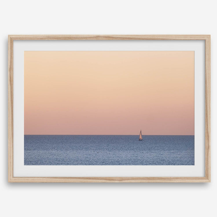 Ocean Sunset Sailboat Photography Print
