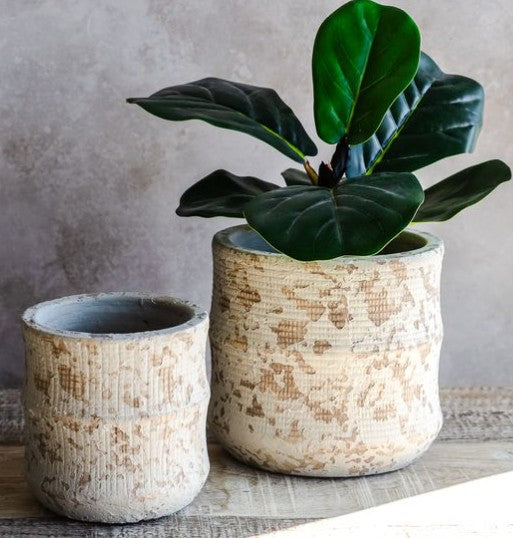 Splatter-Glaze Ceramic Planter Set