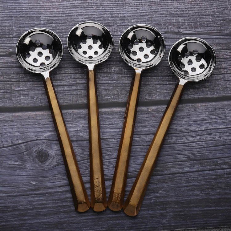 Gold-Finish Perforated Olive Spoon Set