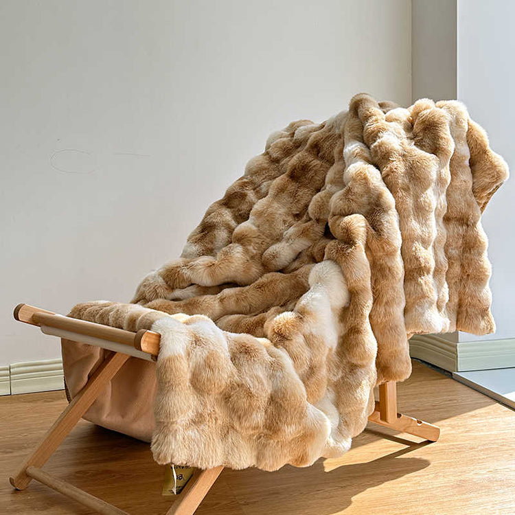 Tie-Dye Faux Fur Throw Blanket — Sculpted faux fur throw in hand-dyed colorways, three sizes available