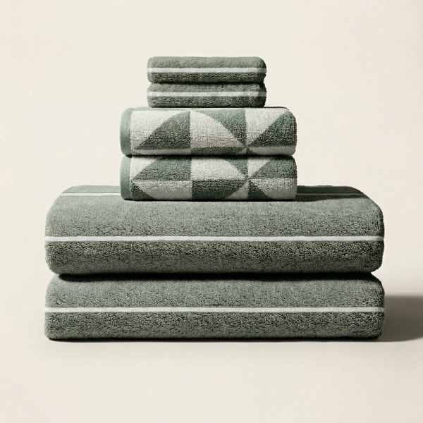 Striped Cotton Bath Towel Set