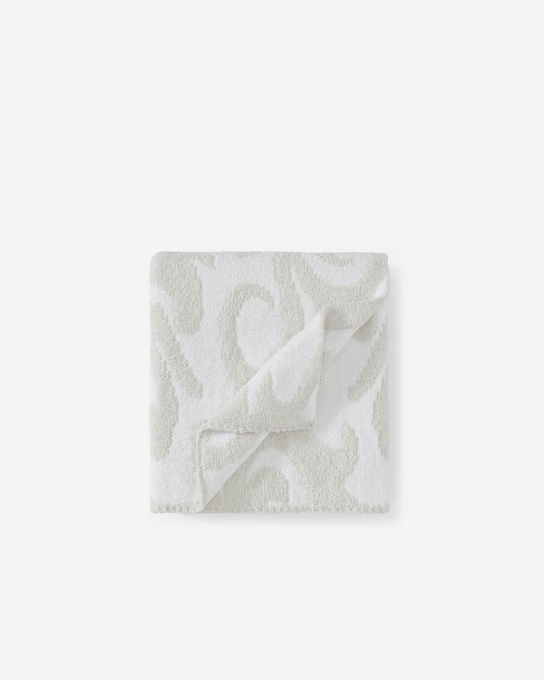 Reversible Double-Knit Patterned Throw – throws, in taupe - off white | Roost & Roam