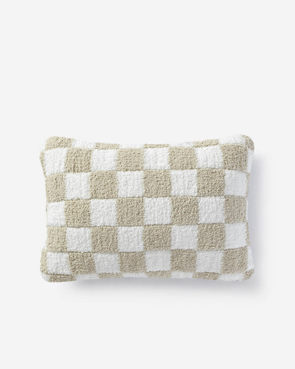 Checkerboard Boucle Lumbar Pillow – pillows, in mocha - sahara tan | Roost & Roam