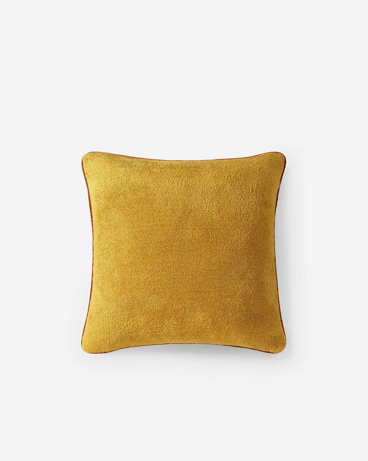 Contrast-Piped Sheen Fabric Throw Pillow โ pillows, in baritone blue - off white | Roost & Roam