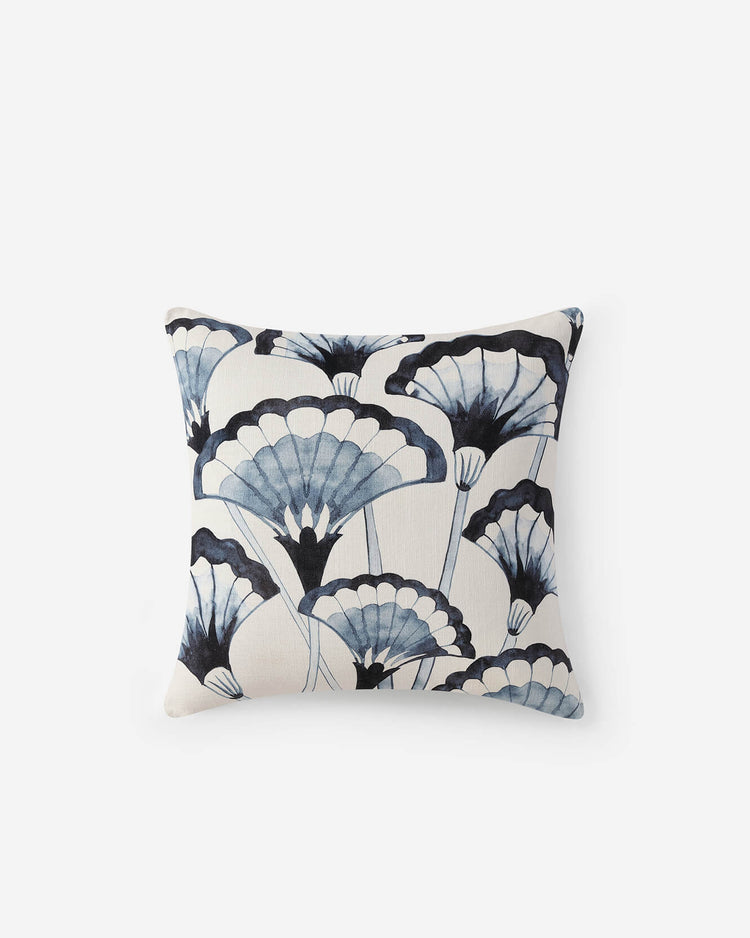 Slub Cotton Printed Throw Pillow