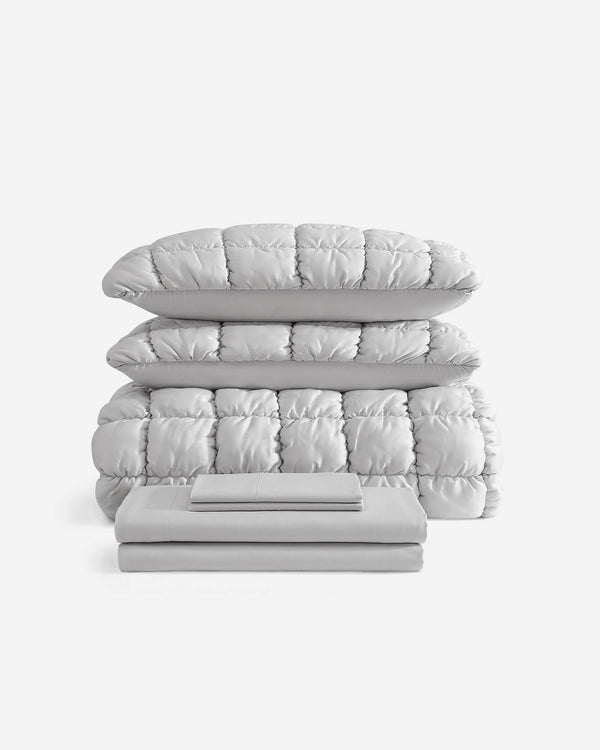 Lyocell Puff Comforter Bed Bundle – bundle, in baritone blue | Roost & Roam