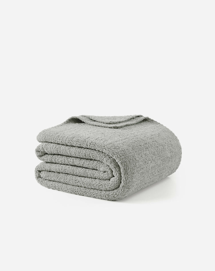 Bouclé-Texture Oversized Bed Blanket