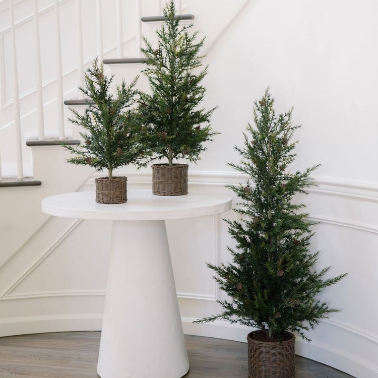 Artificial Pine Tree in Wired Basket, 36 in