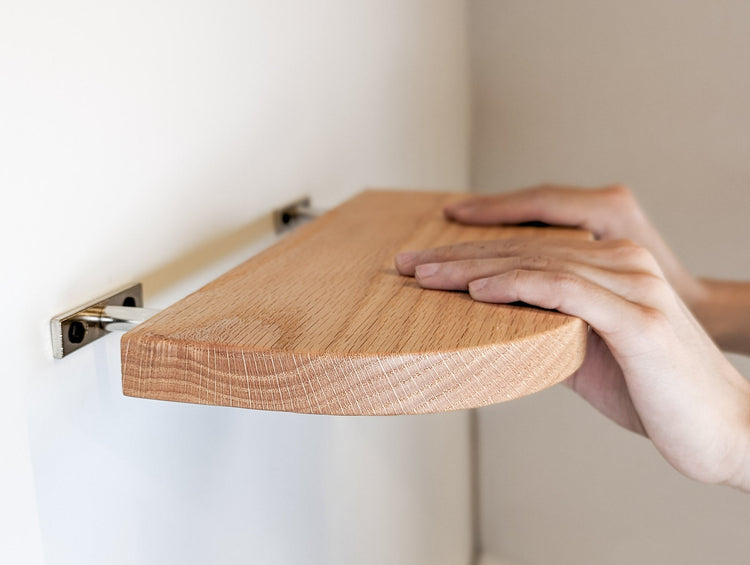 Rounded Corner Oak Floating Shelf