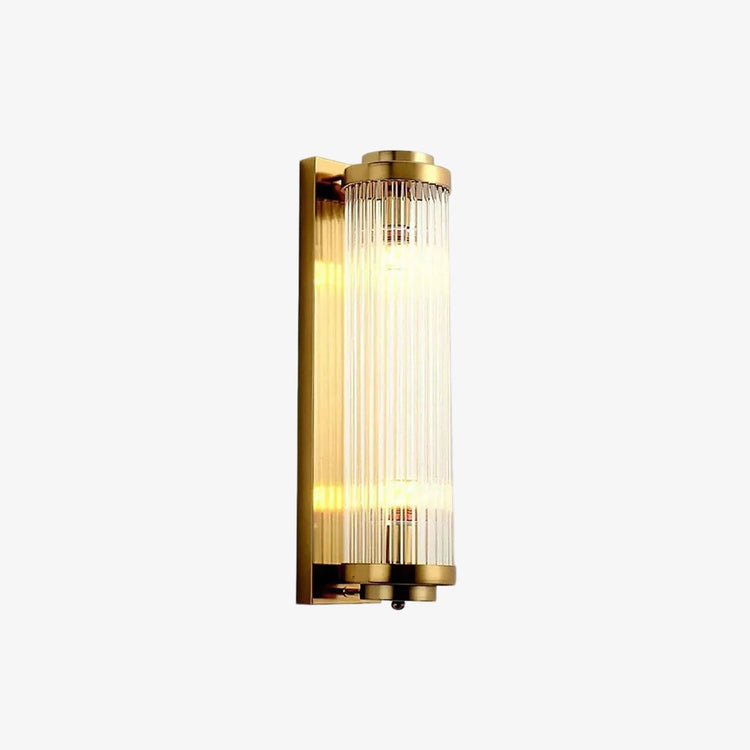 Ribbed Glass Column Wall Sconce