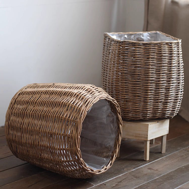 Woven Rattan Floor Planter Basket