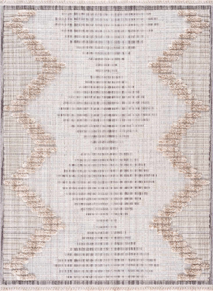High-Low Texture Fringe Area Rug