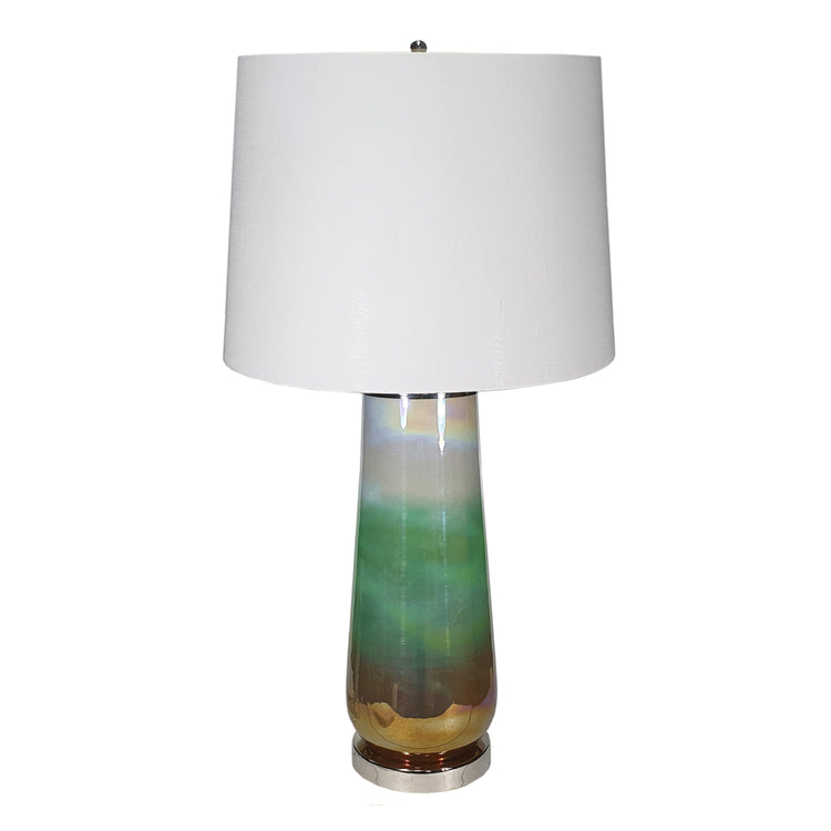 Iridescent Glass Column Table Lamp