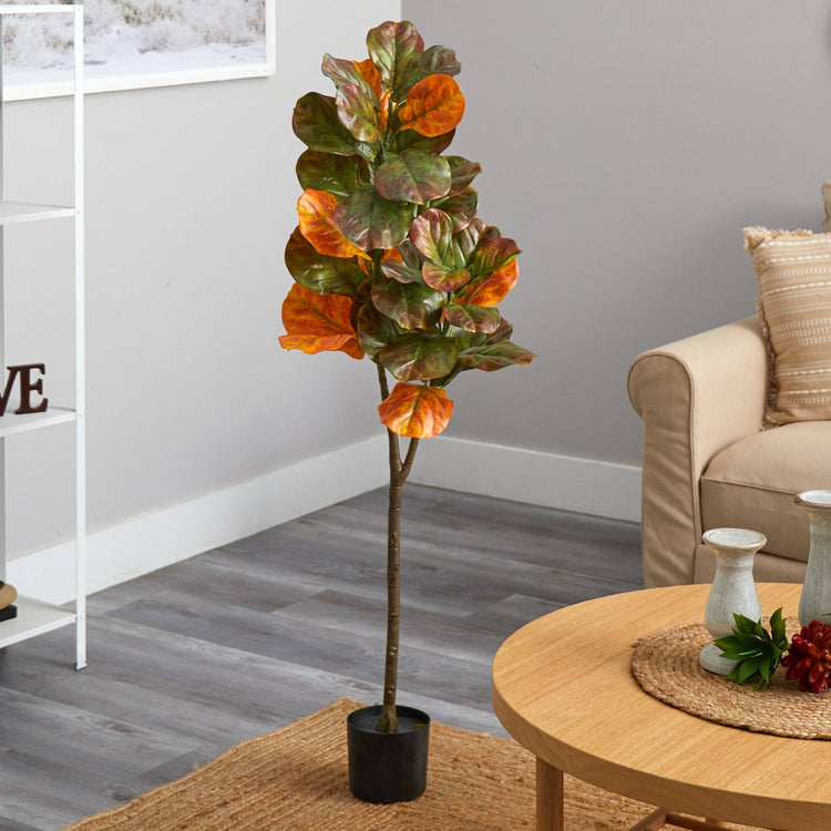 Autumn Fiddle Leaf Artificial Floor Tree