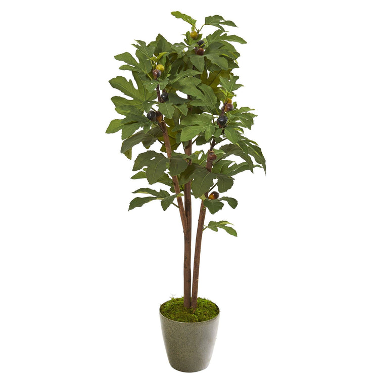 Artificial Fig Tree Green Planter