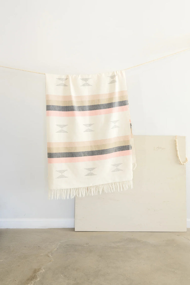 Handwoven Cotton Striped Throw Blanket