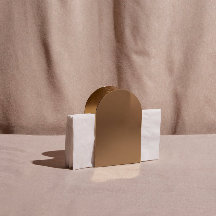 Brass-Finish Metal Napkin Holder