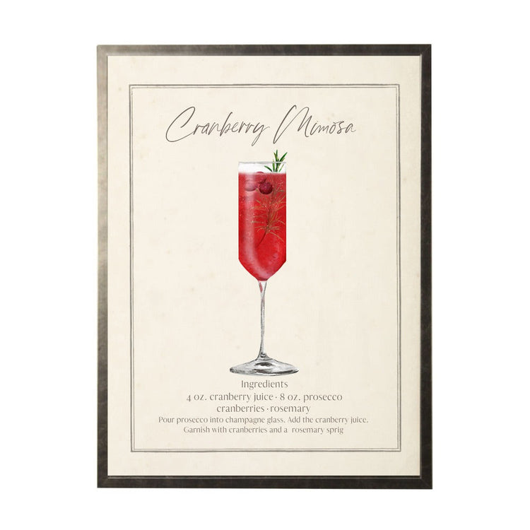 Pewter-Framed Cranberry Mimosa Recipe Print