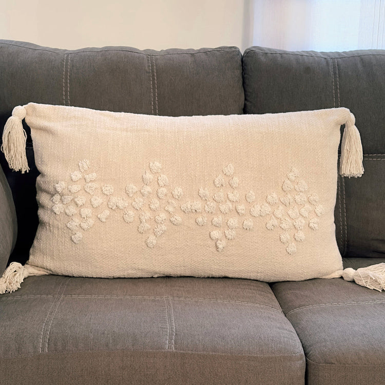 Tufted Cotton Lumbar Pillow