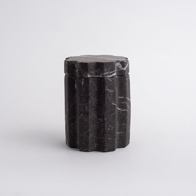 Hand-Carved Black Marble Container
