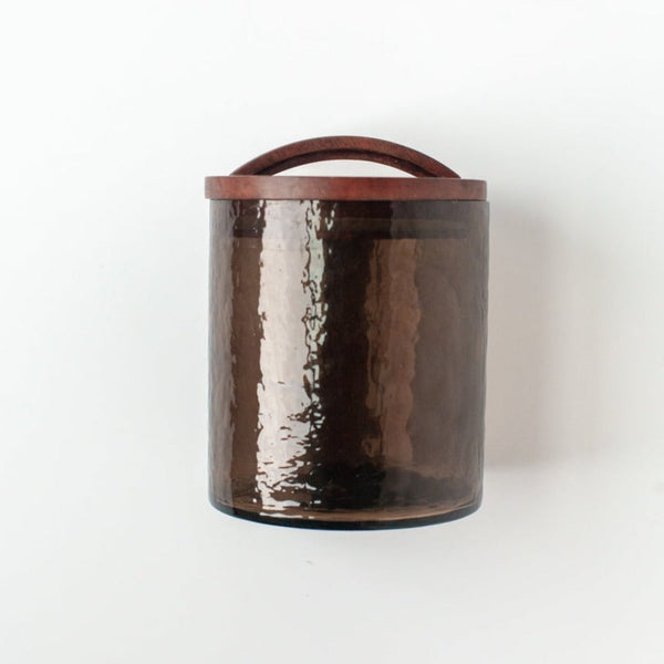 Smoked Recycled Glass Storage Canister