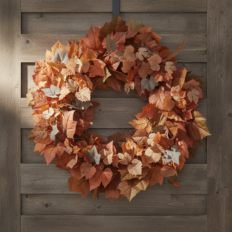 Brown & Beige Handmade Maple Wreath, 28 in