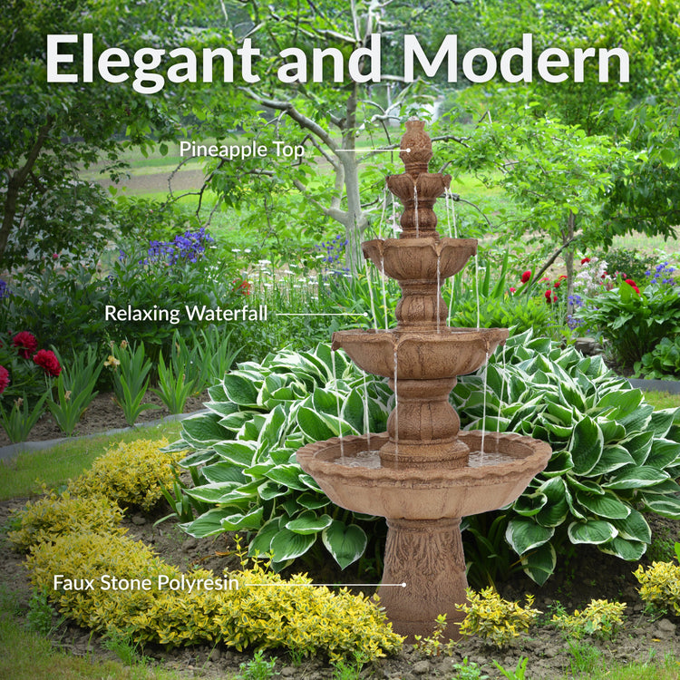Four-Tier Pineapple Garden Fountain