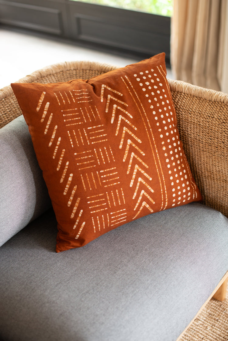 Batik Hand-Printed Cotton Throw Pillow