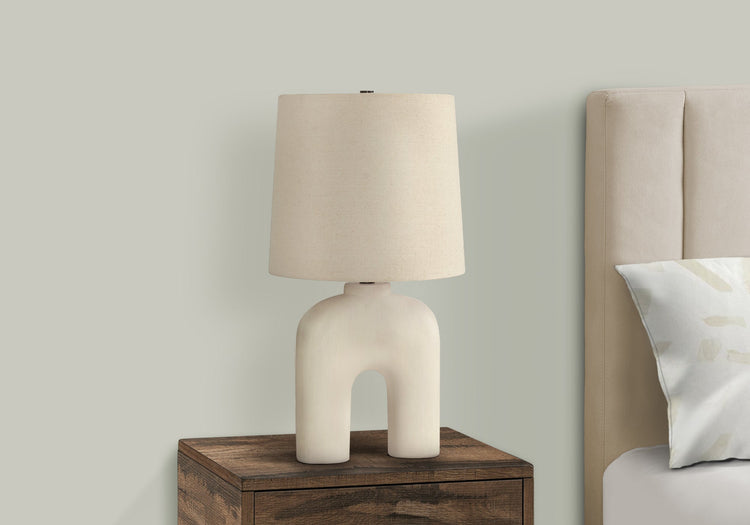 Arch-Form Cream Resin Table Lamp