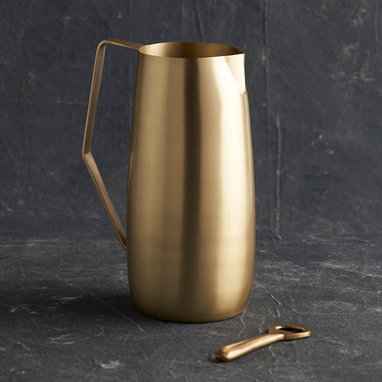 Hand-Buffed Brass Serving Pitcher