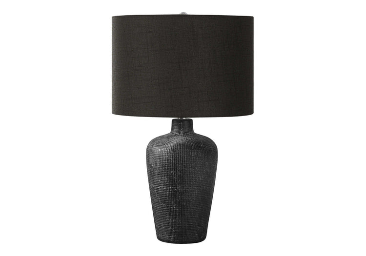 Grid-Impressed Ceramic Table Lamp