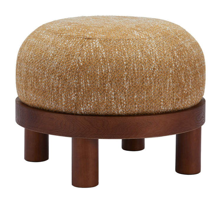 Textured Fabric Round Ottoman