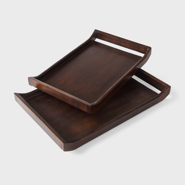 Acacia Wood Serving Tray Set