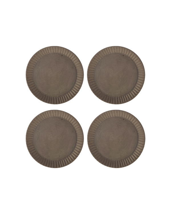 Hand-Carved Stoneware Salad Plate Set – plates | Roost & Roam