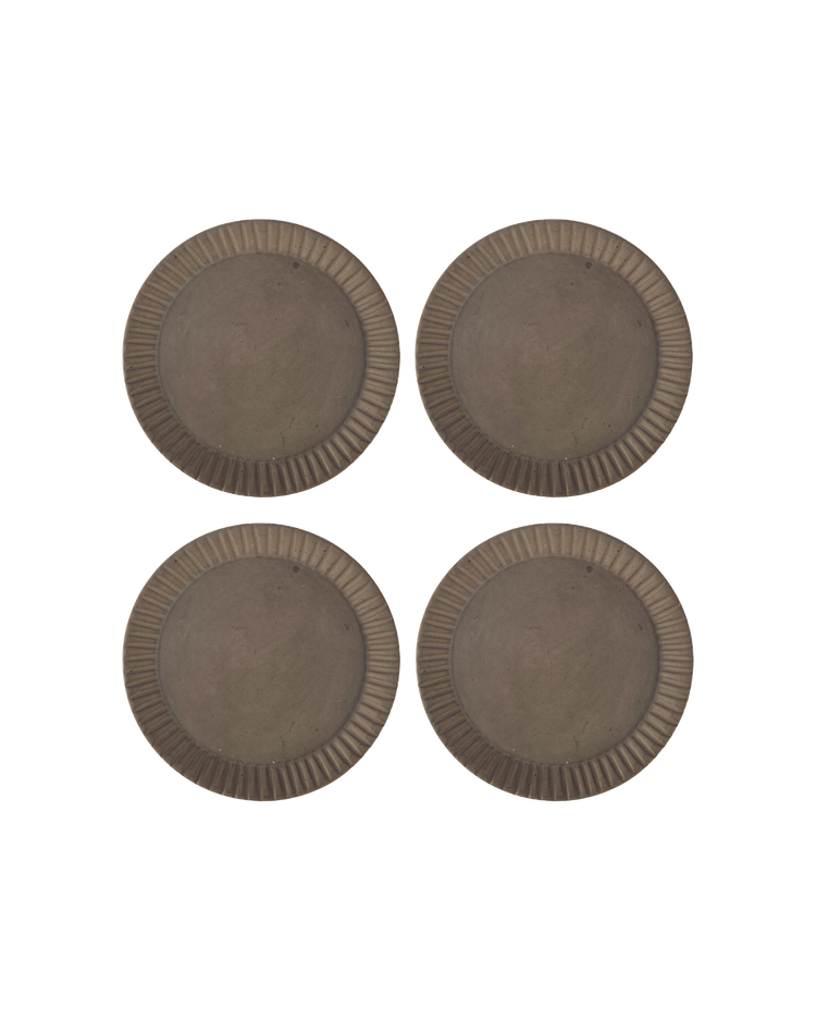 Hand-Carved Stoneware Salad Plate Set – plates | Roost & Roam