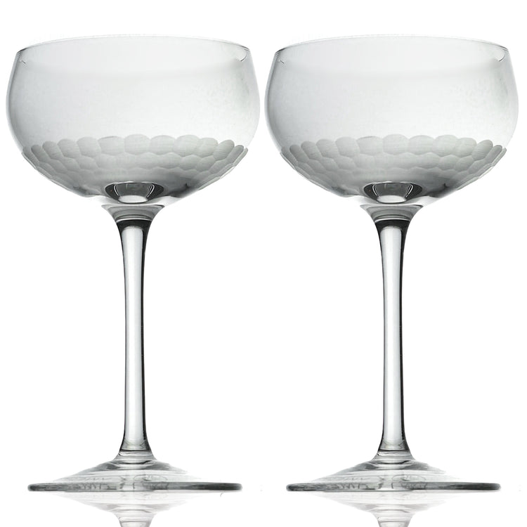 Handblown Clear Glass Coupe Set