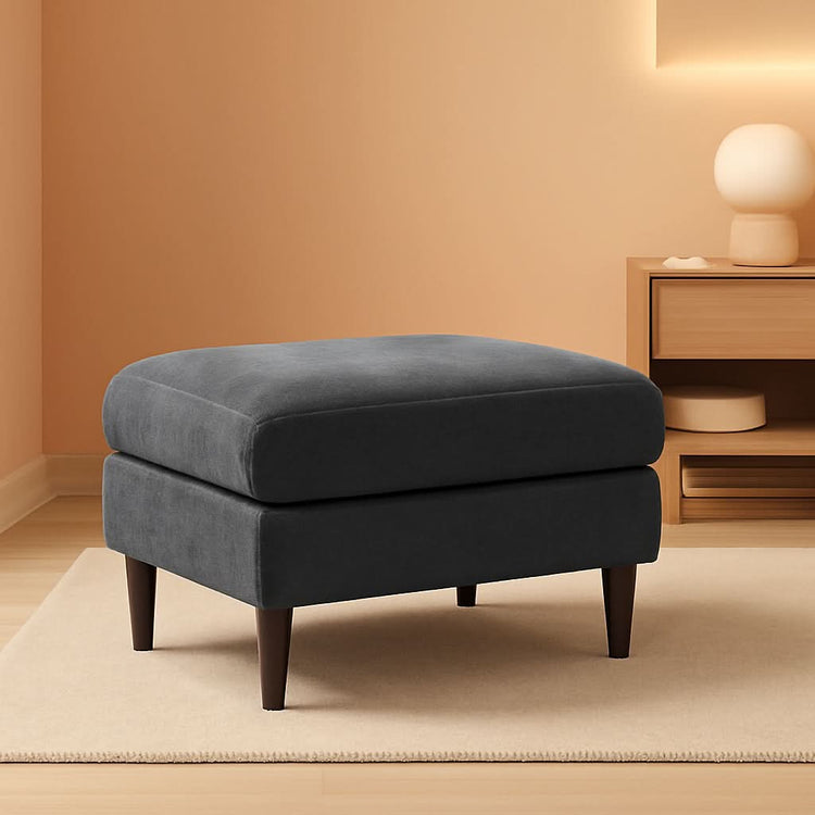 Iron Gray Chenille Storage Ottoman – ottoman | Roost & Roam