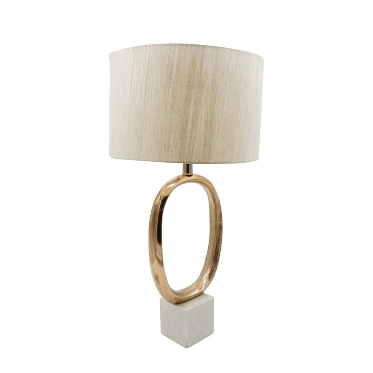 Oval Cut-Out Gold Metal Table Lamp
