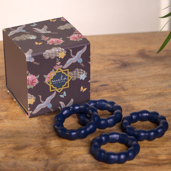 Beaded Terracotta Napkin Ring Set