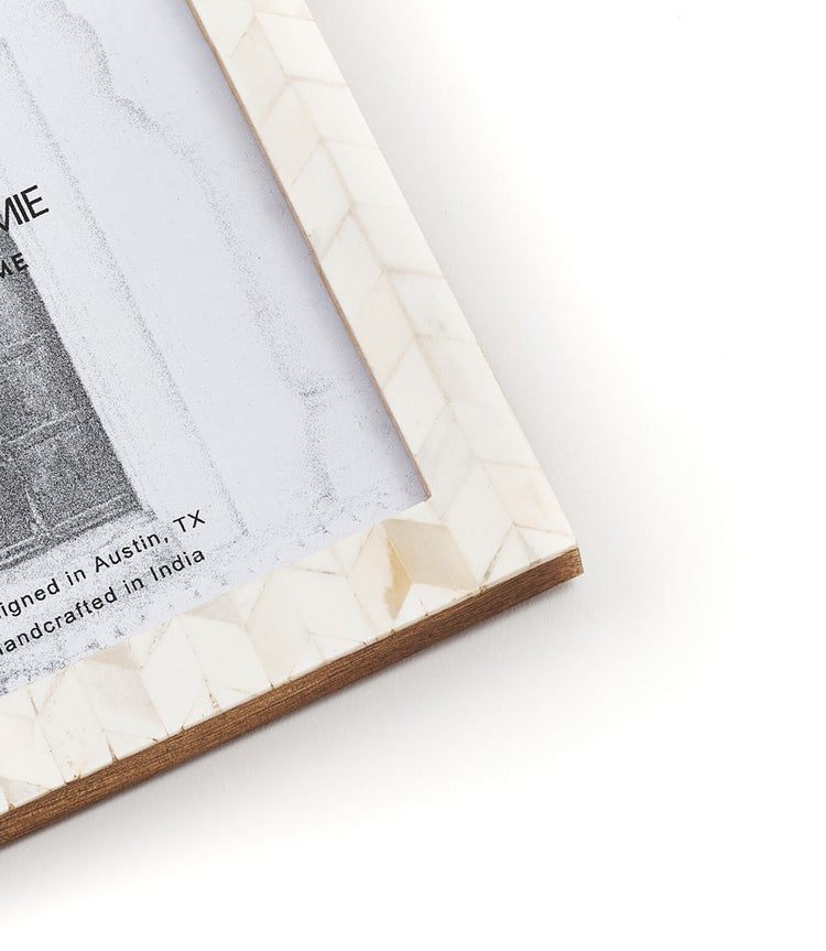 Chevron Bone Tile Double Picture Frame