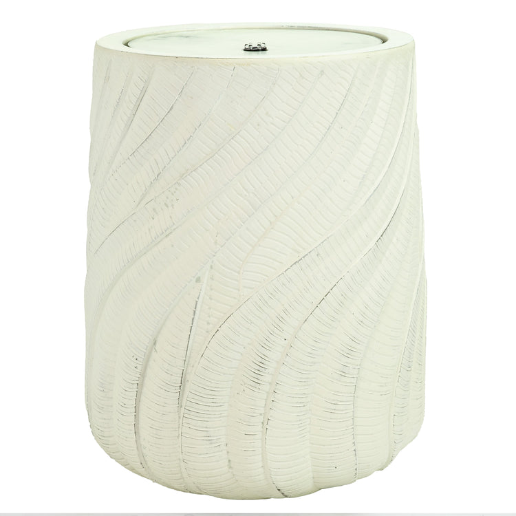 Spiral-Textured Polystone Outdoor Fountain