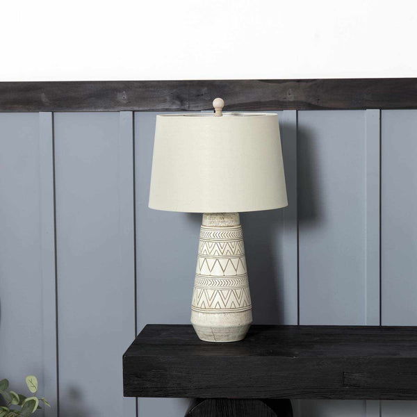 Close-up of lampshade construction and diffusion detail — Etched Resin Table Lamp