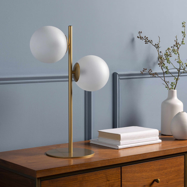 Dual Globe Glass Table Lamp