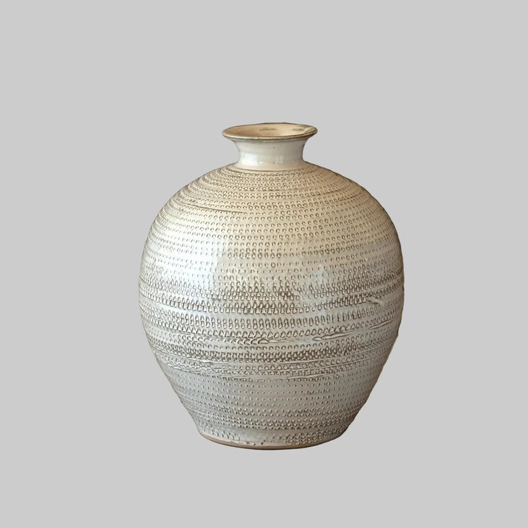 Textured Ceramic Globe Vase