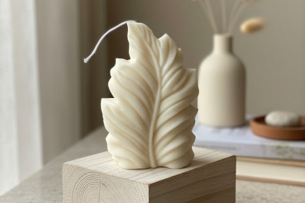 Hand-Poured Leaf Form Soy Candle